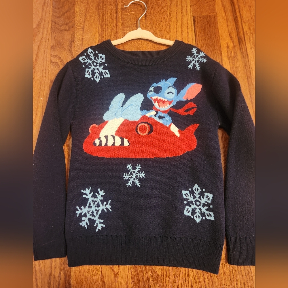 Kids 'Ugly' holiday, Stitch sweater, small